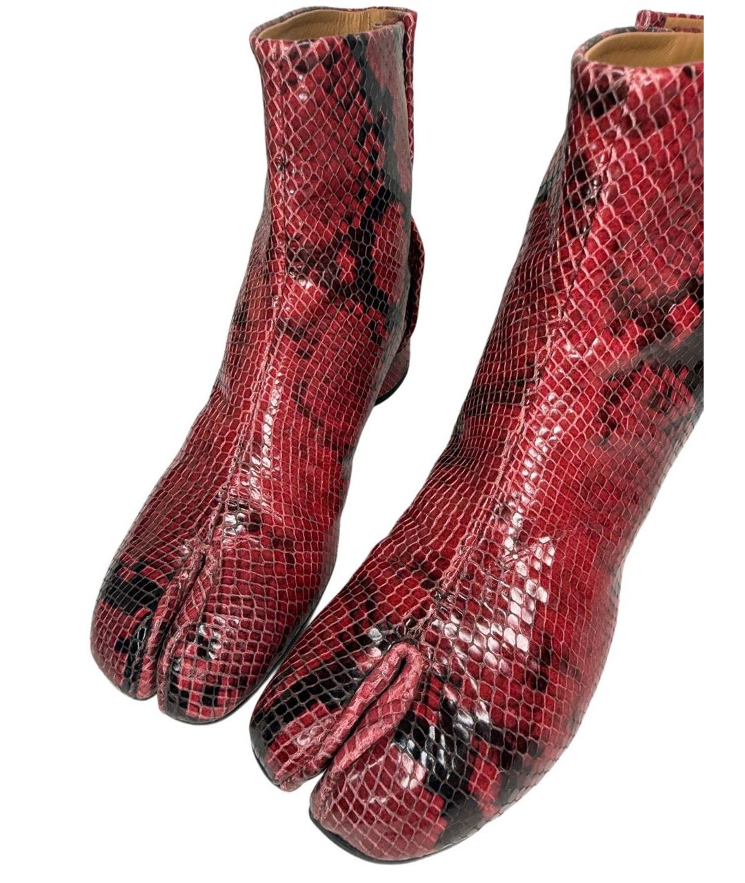 MAISON MARGIELA Бордовые кожаные полусапоги, фото 4