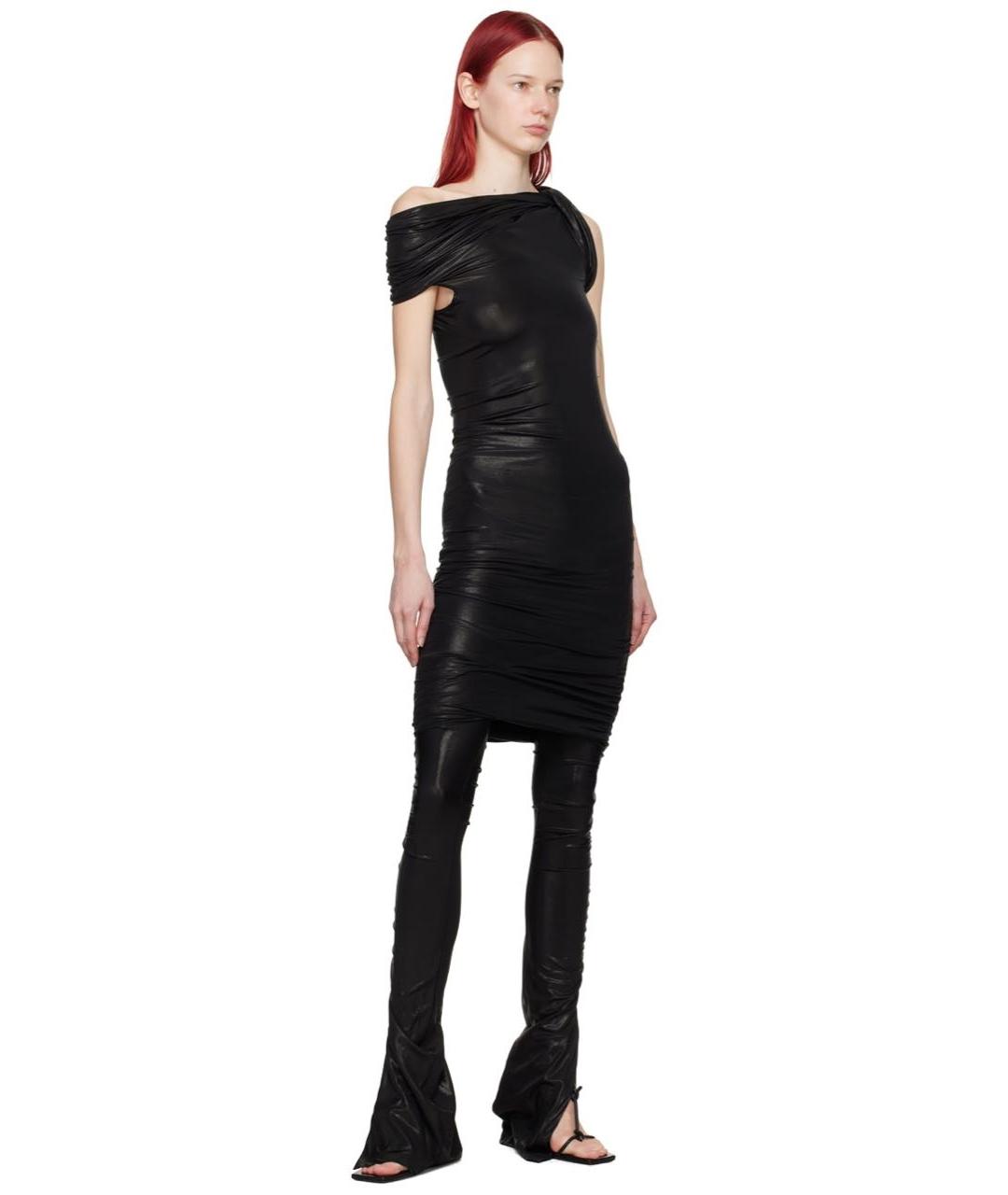 RICK OWENS Черное вискозное коктейльное платье, фото 4