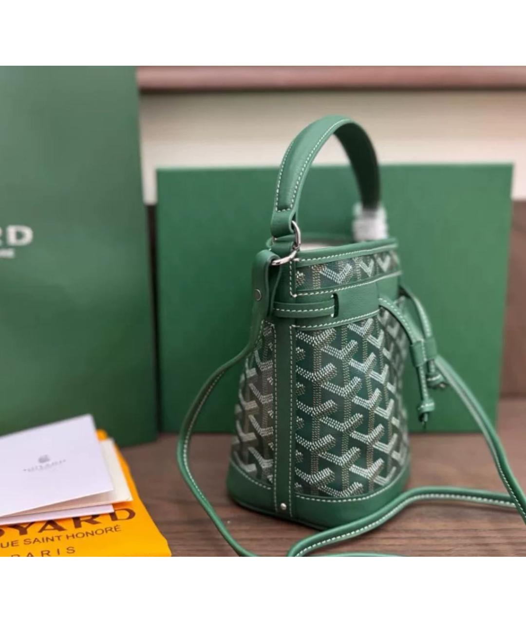 GOYARD Зеленая кожаная сумка через плечо, фото 3
