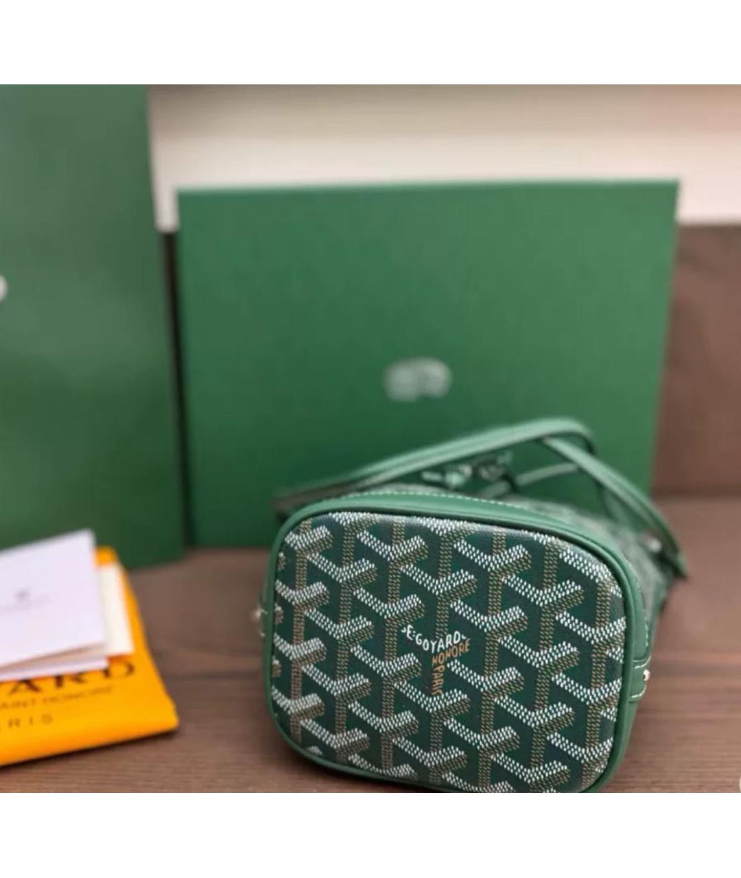 GOYARD Зеленая кожаная сумка через плечо, фото 4