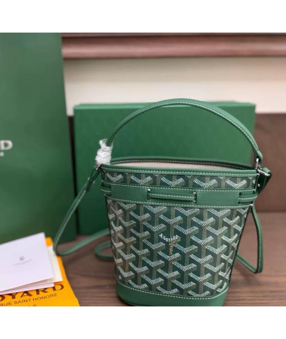 GOYARD Зеленая кожаная сумка через плечо, фото 5