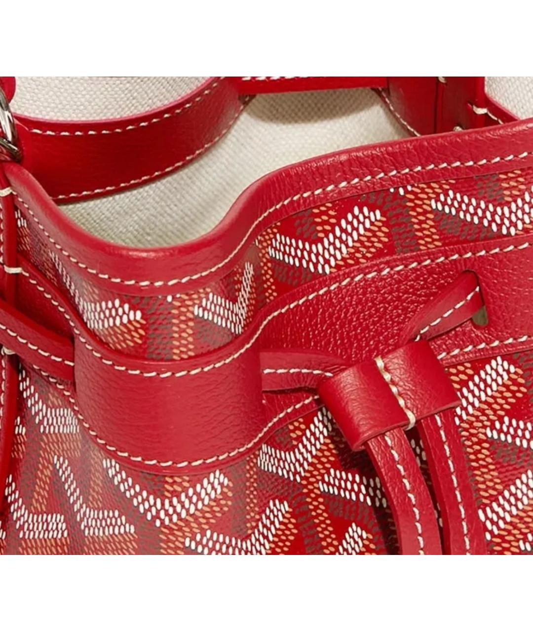 GOYARD Красная кожаная сумка через плечо, фото 3