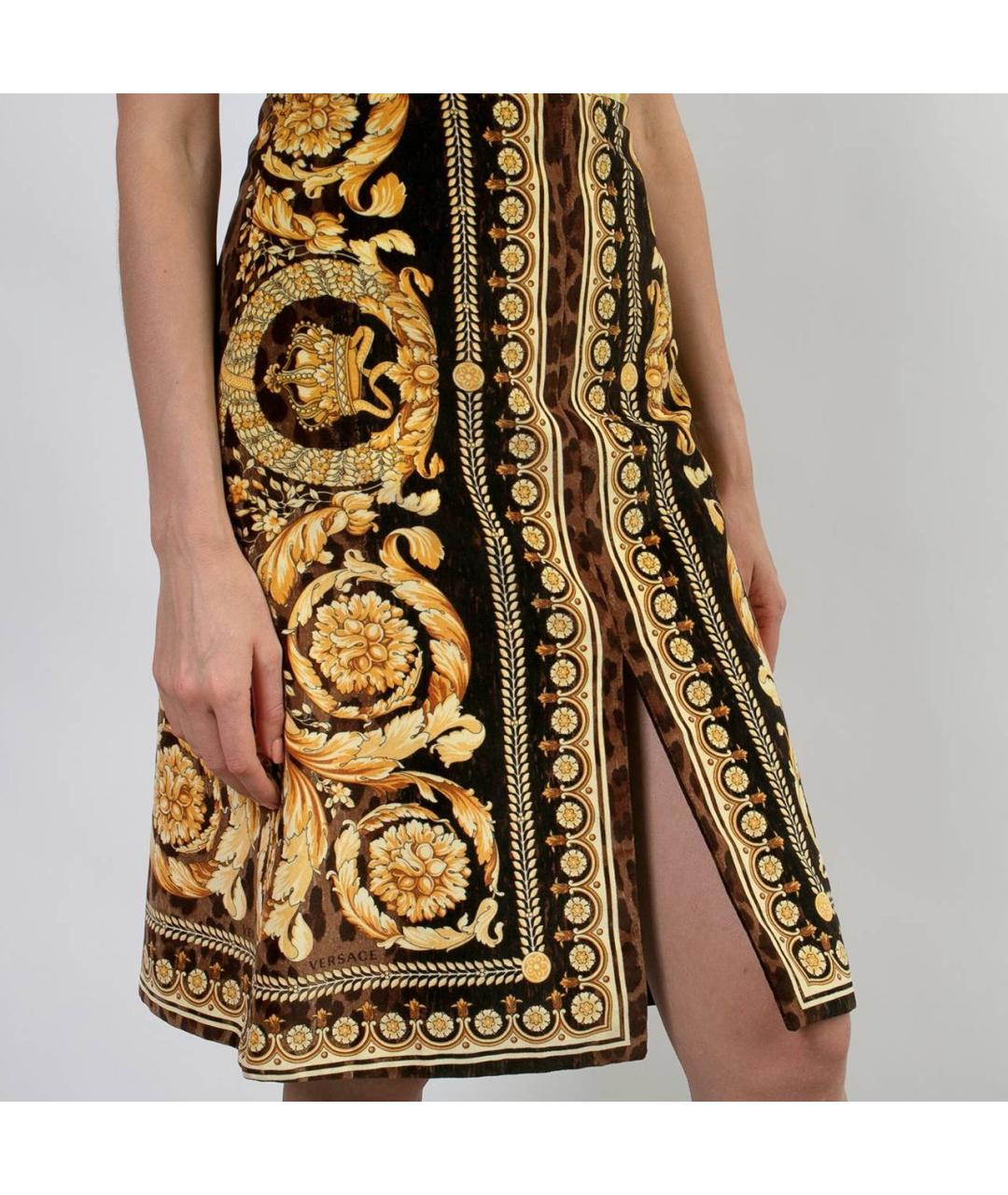 VERSACE Хлопковая юбка миди, фото 4