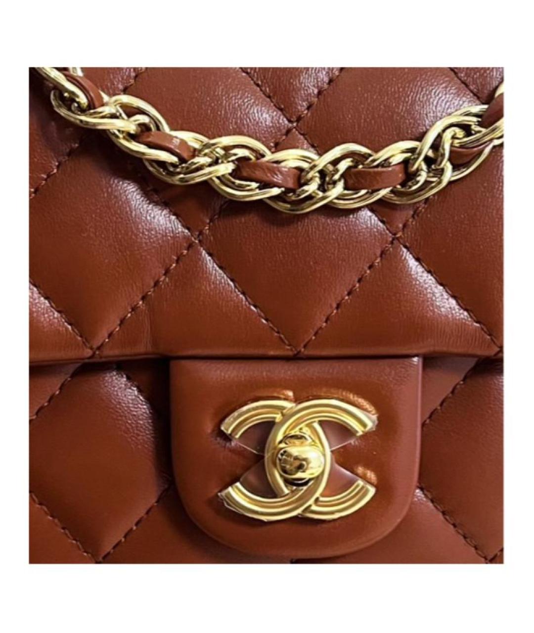 CHANEL Коричневая кожаная сумка через плечо, фото 3