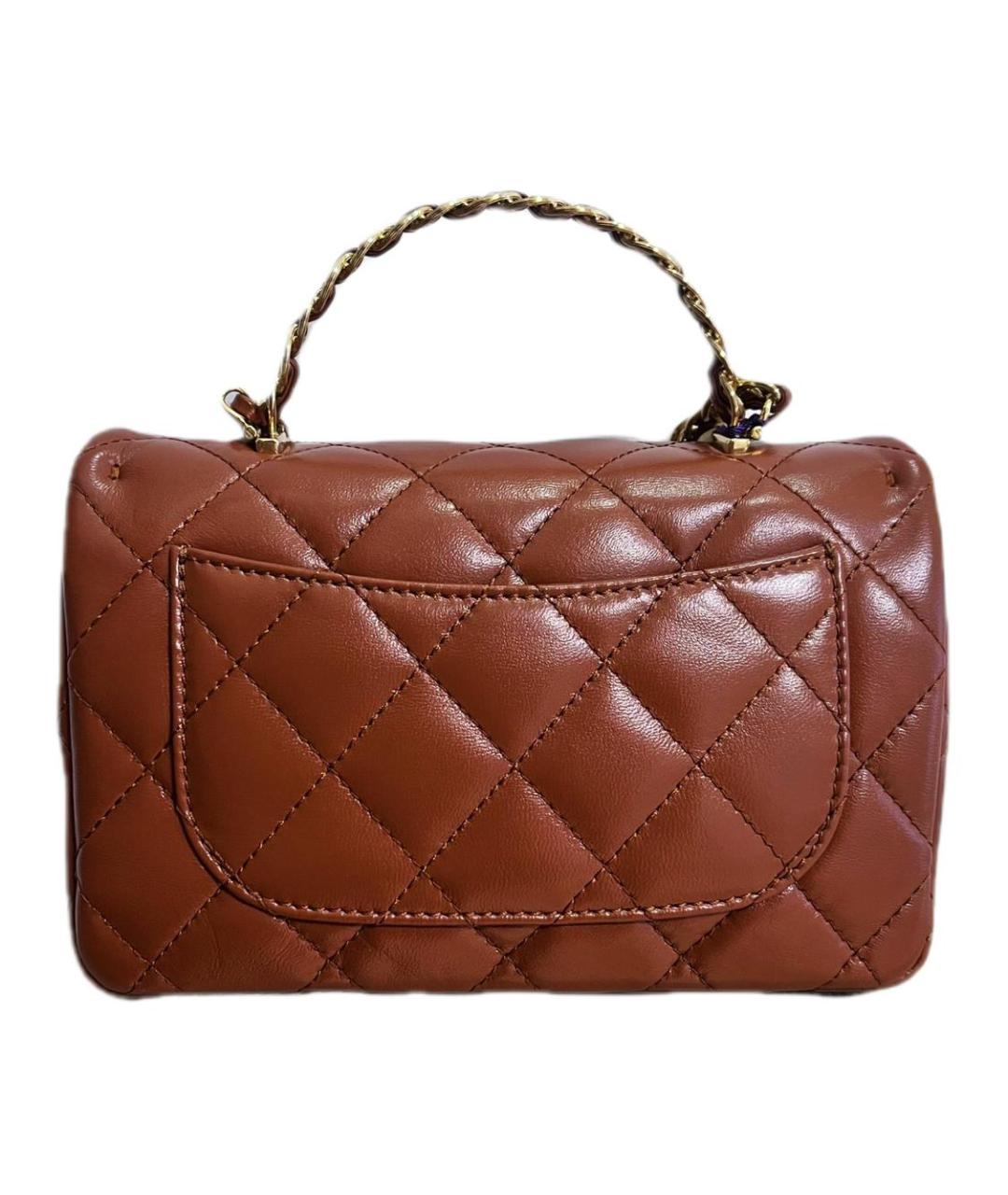 CHANEL Коричневая кожаная сумка через плечо, фото 2