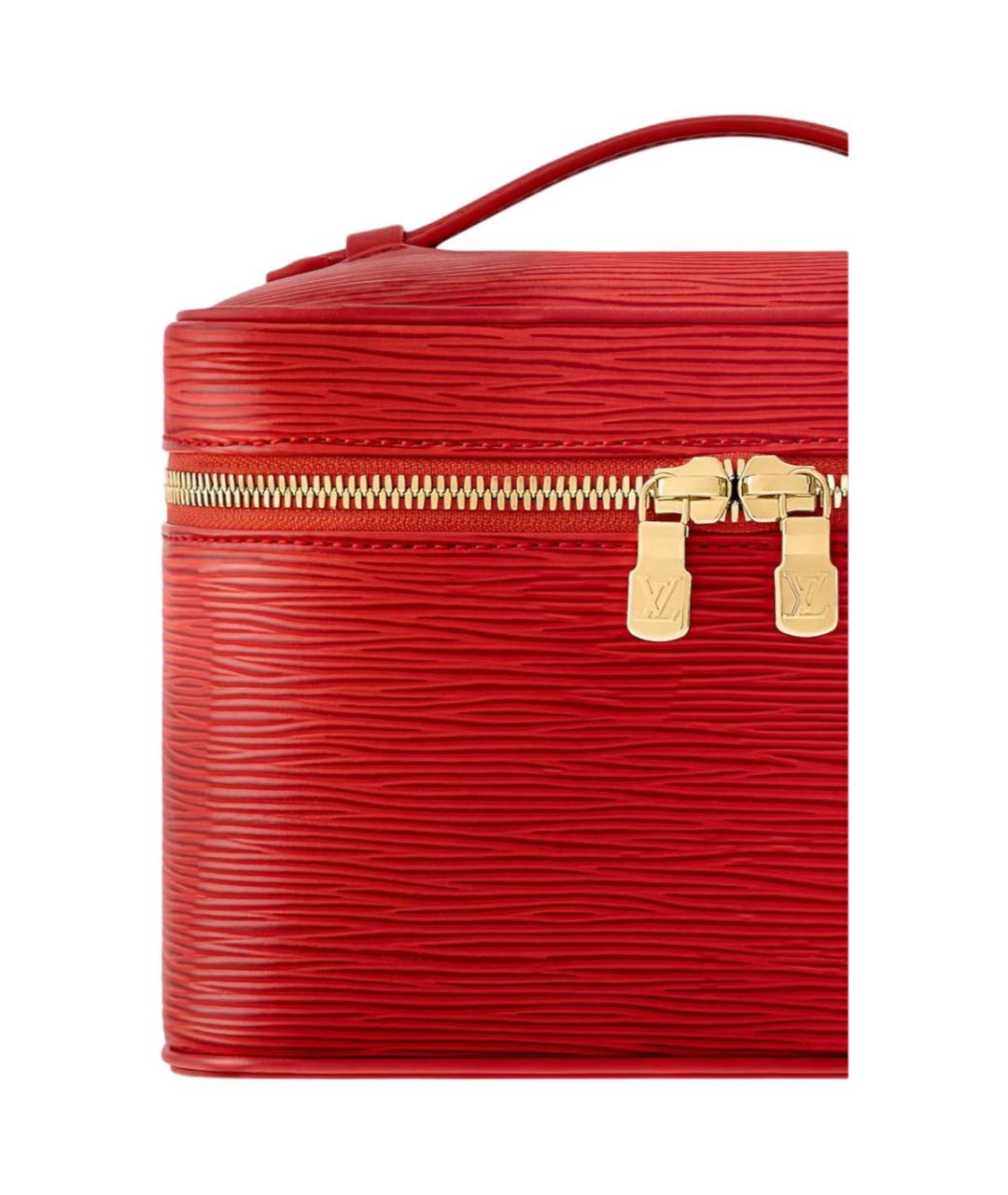 LOUIS VUITTON Красная кожаная косметичка, фото 5