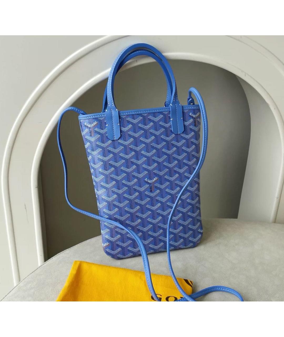 GOYARD Голубая кожаная сумка через плечо, фото 2