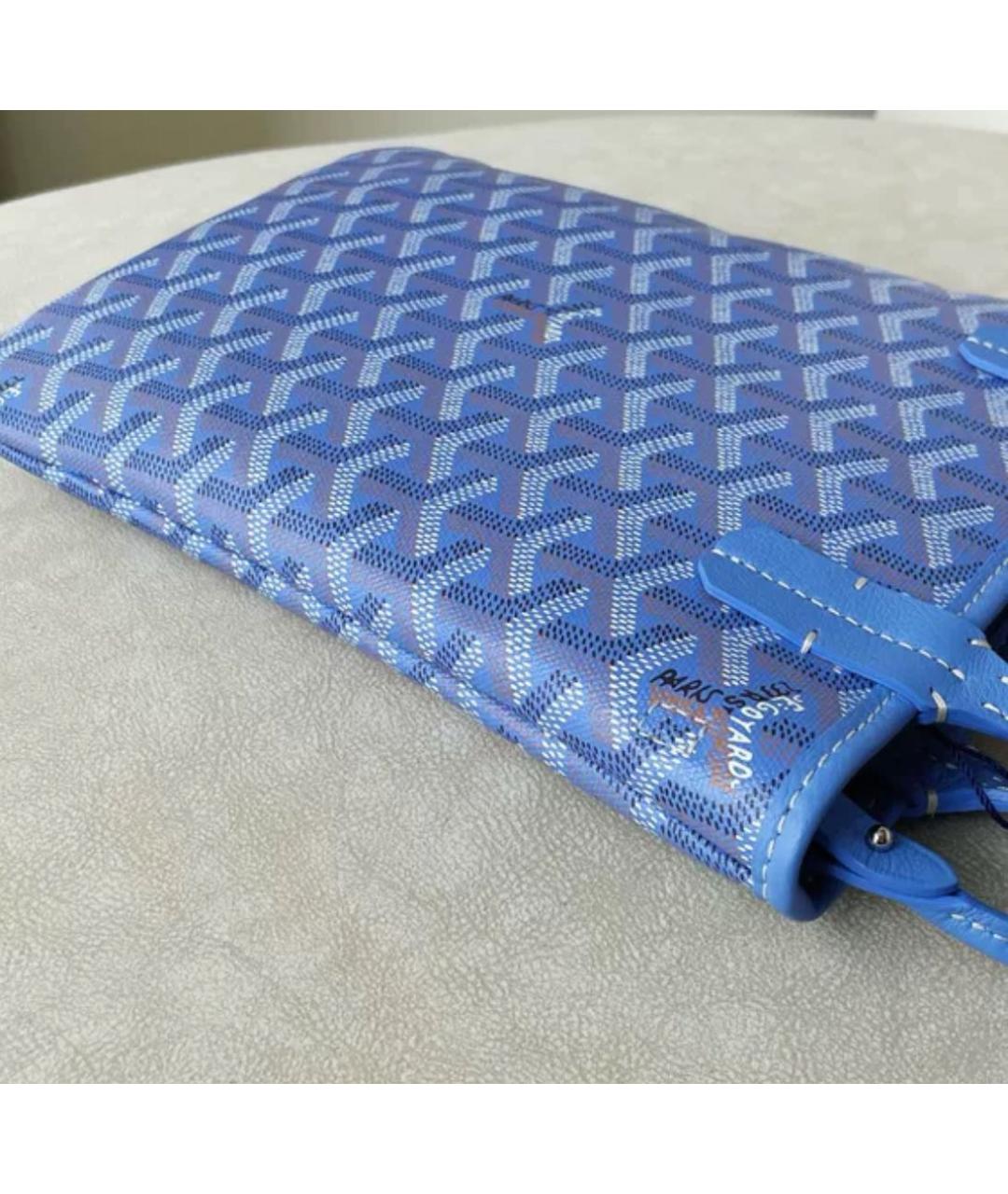 GOYARD Голубая кожаная сумка через плечо, фото 6