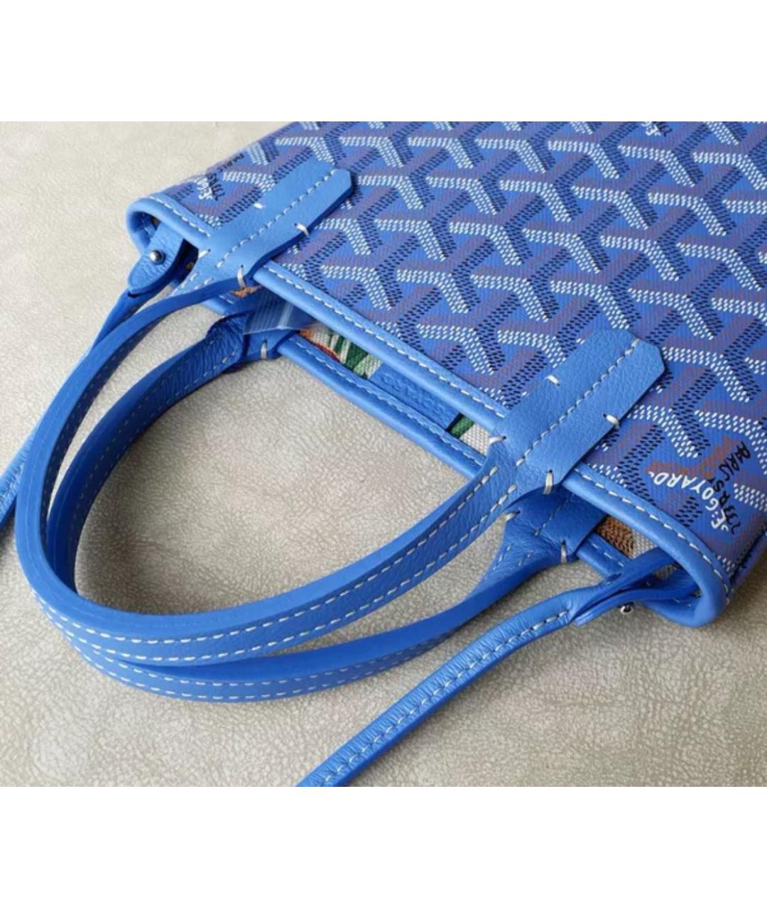 GOYARD Голубая кожаная сумка через плечо, фото 3