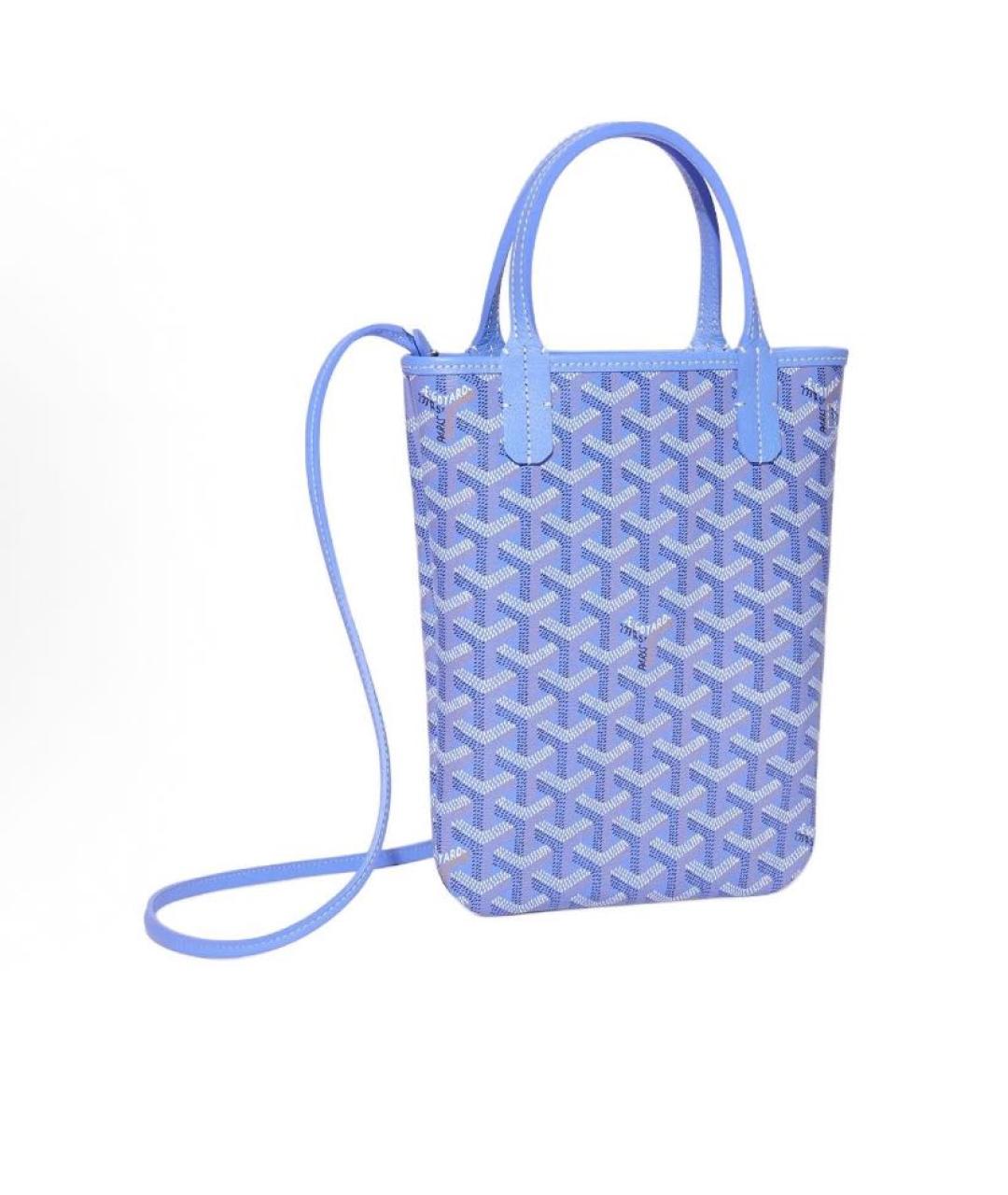 GOYARD Голубая кожаная сумка через плечо, фото 8