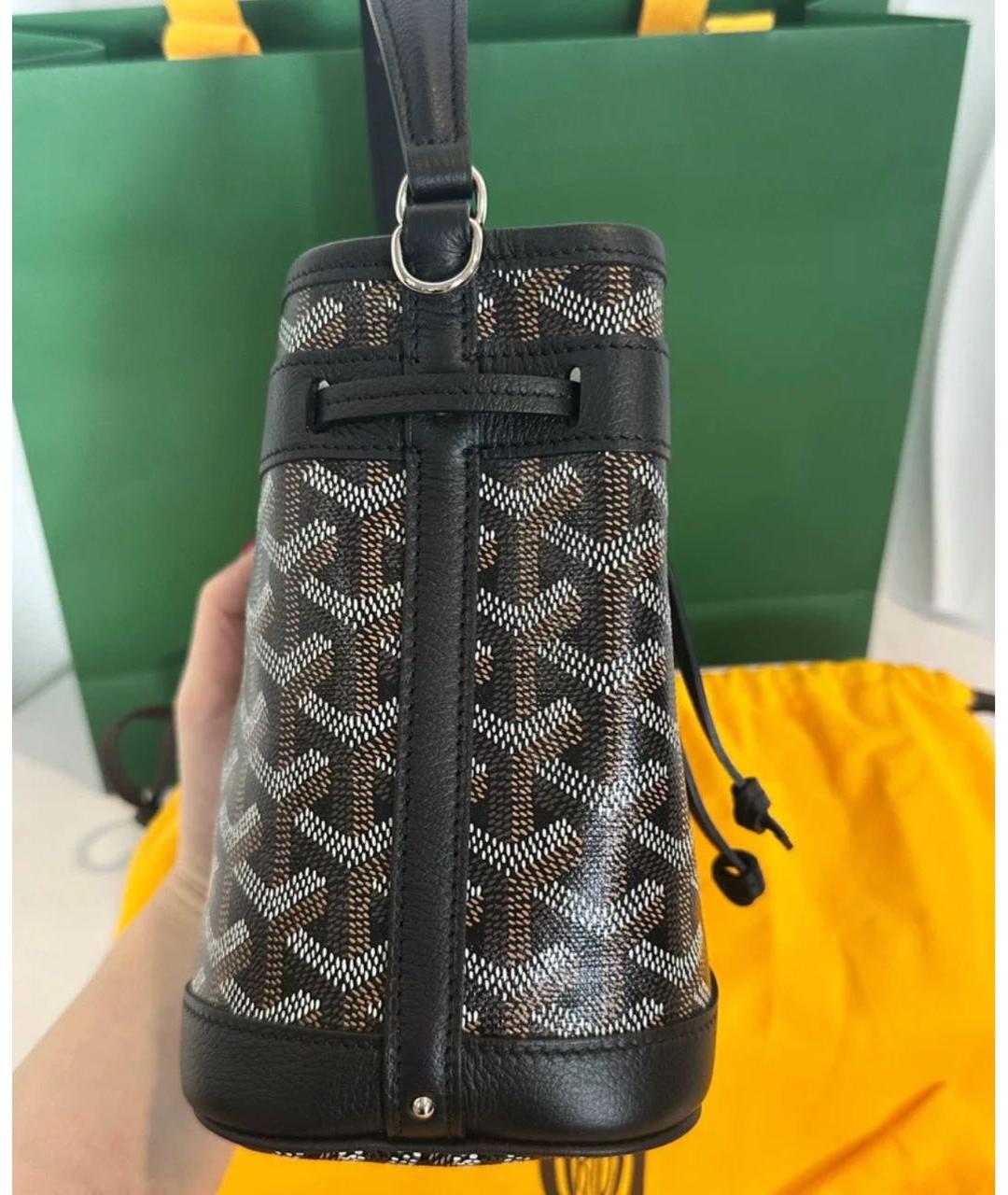 GOYARD Черная кожаная сумка через плечо, фото 4