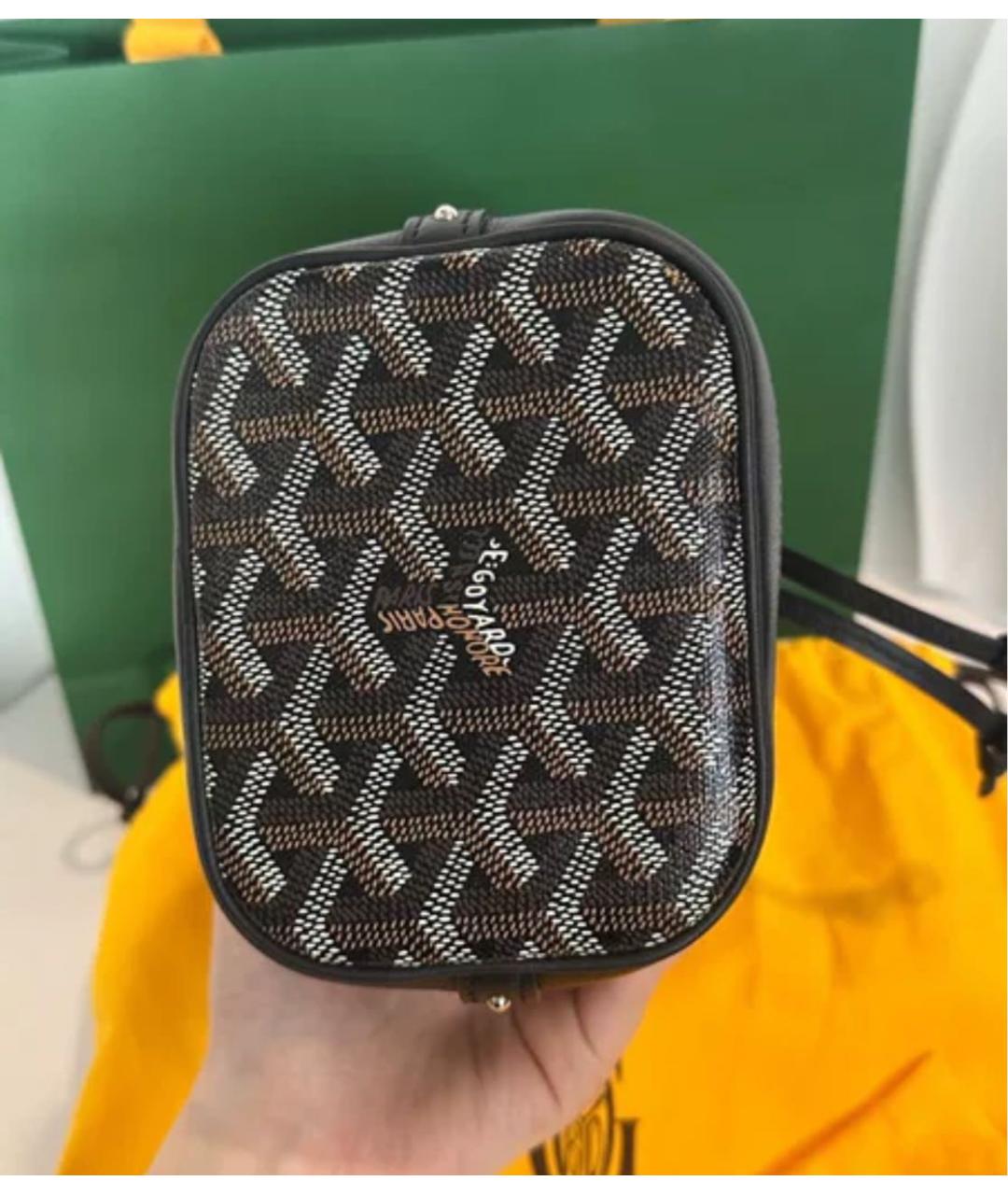 GOYARD Черная кожаная сумка через плечо, фото 5