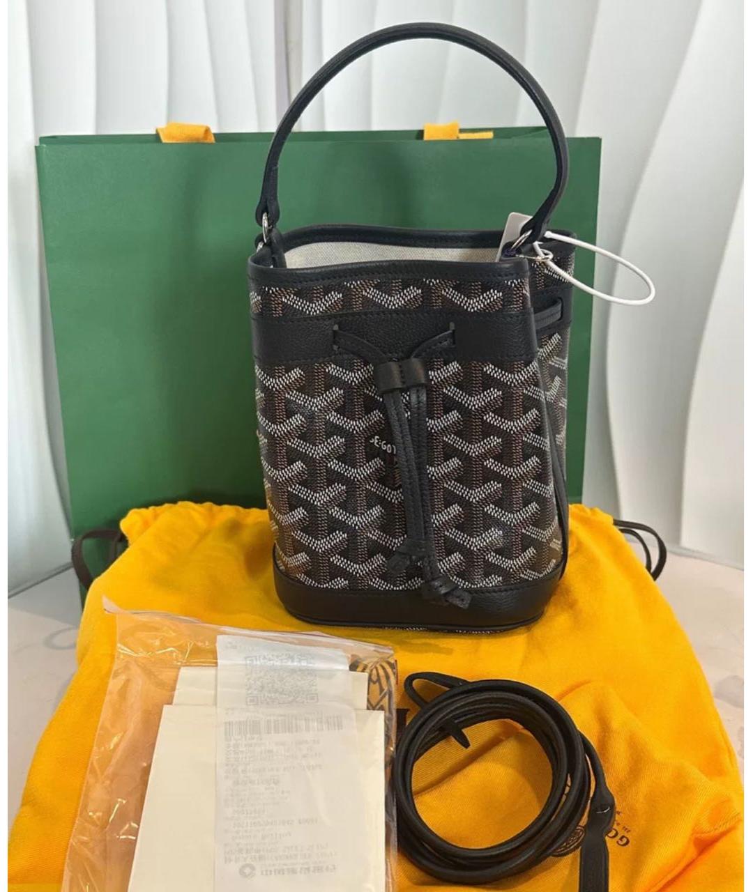 GOYARD Черная кожаная сумка через плечо, фото 2