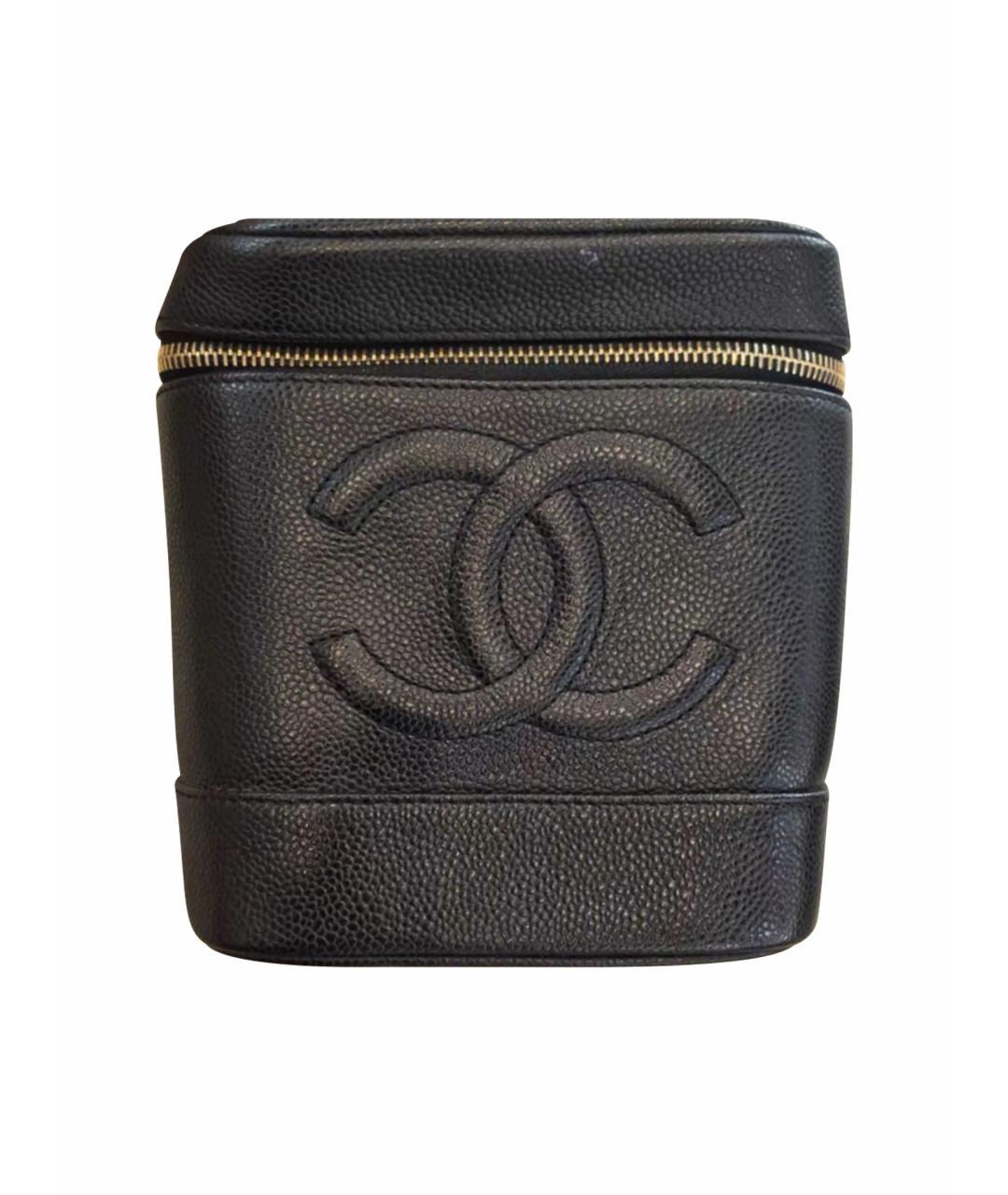 CHANEL Черная кожаная косметичка, фото 1