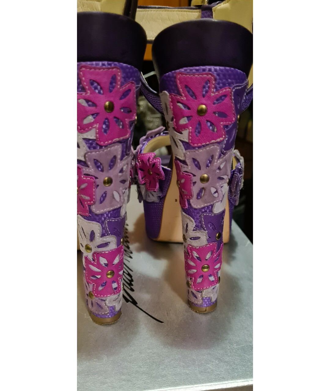 BRIAN ATWOOD Фиолетовые текстильные босоножки, фото 4
