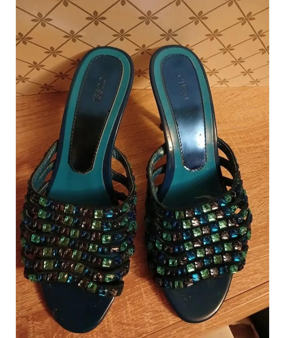 GUCCI Синие мюли, фото 2