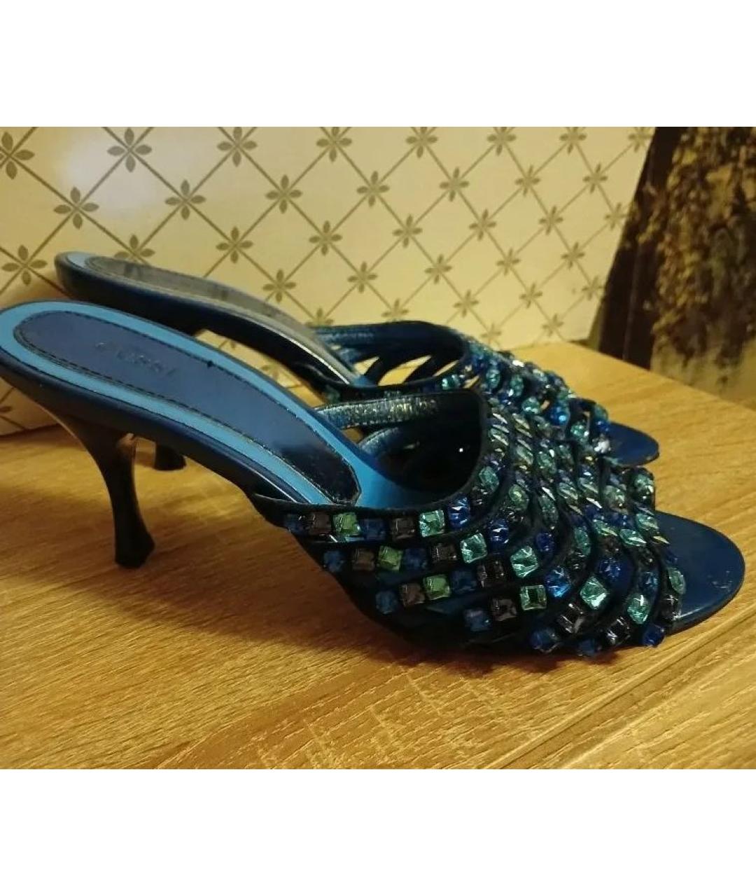 GUCCI Синие мюли, фото 4