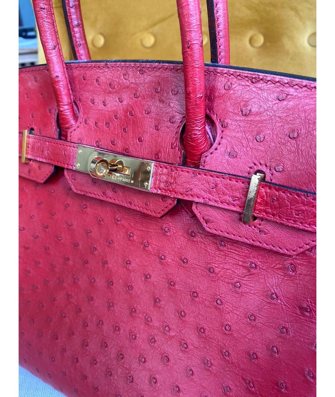 HERMES Красная сумка тоут из экзотической кожи, фото 5