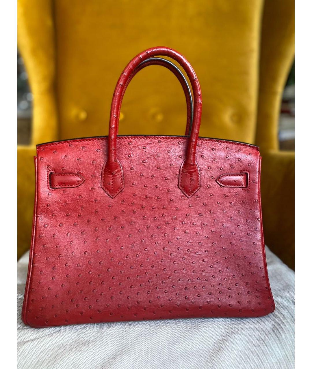 HERMES Красная сумка тоут из экзотической кожи, фото 2