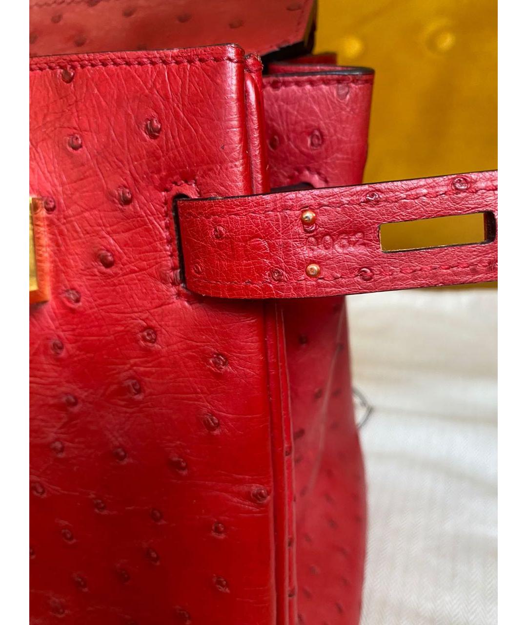 HERMES Красная сумка тоут из экзотической кожи, фото 6