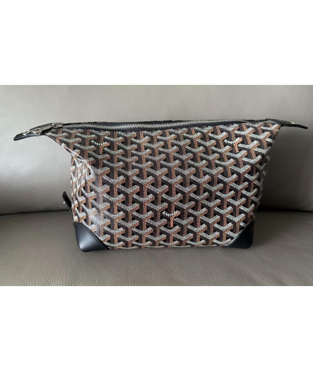 GOYARD Черная кожаная косметичка, фото 3