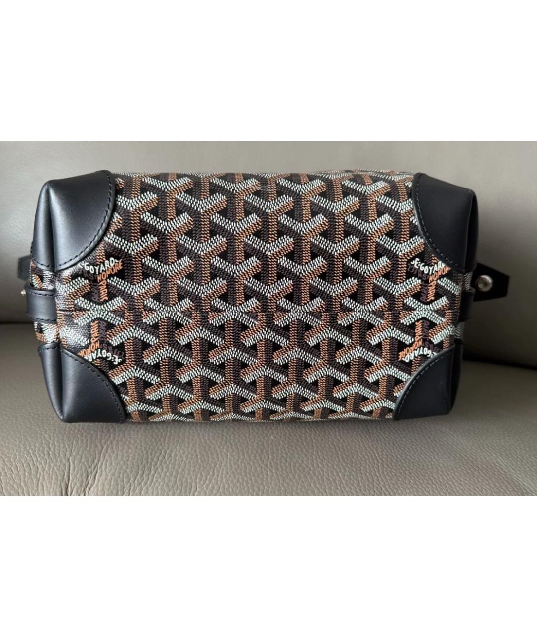 GOYARD Черная кожаная косметичка, фото 6