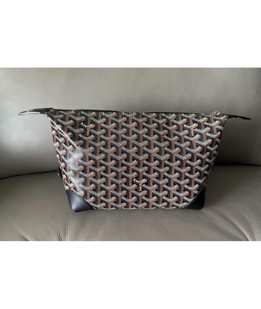 GOYARD Черная кожаная косметичка, фото 2