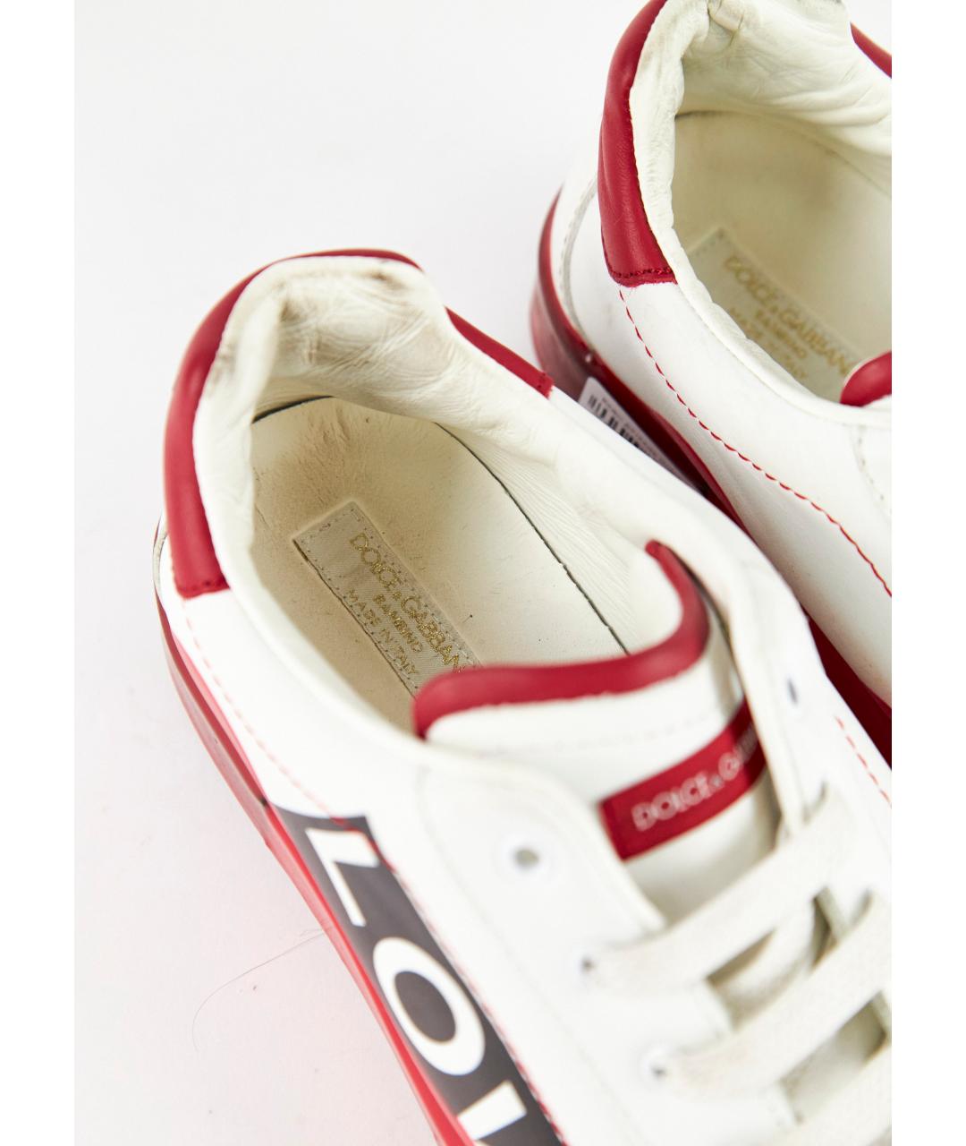 DOLCE & GABBANA KIDS Белые кожаные кеды, фото 4