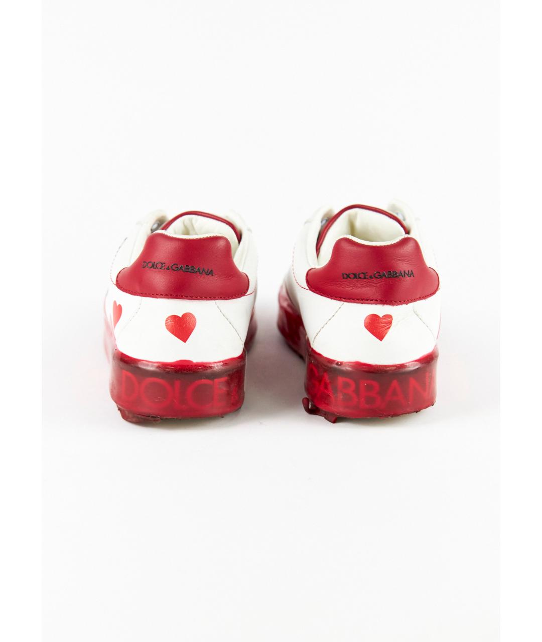 DOLCE & GABBANA KIDS Белые кожаные кеды, фото 3