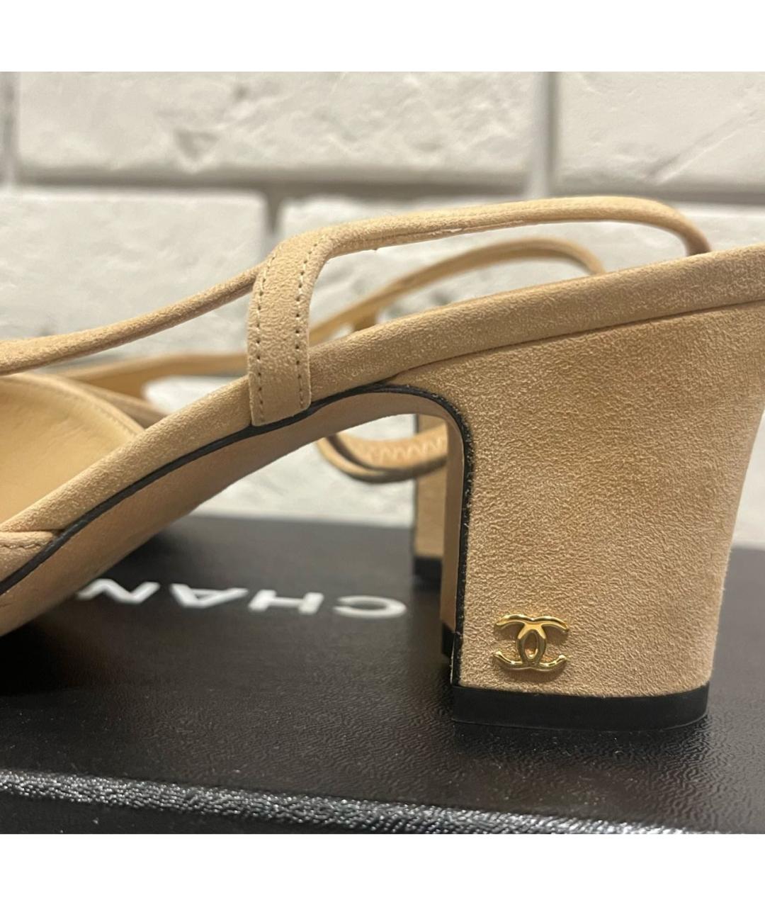 CHANEL Бежевые замшевые туфли, фото 2
