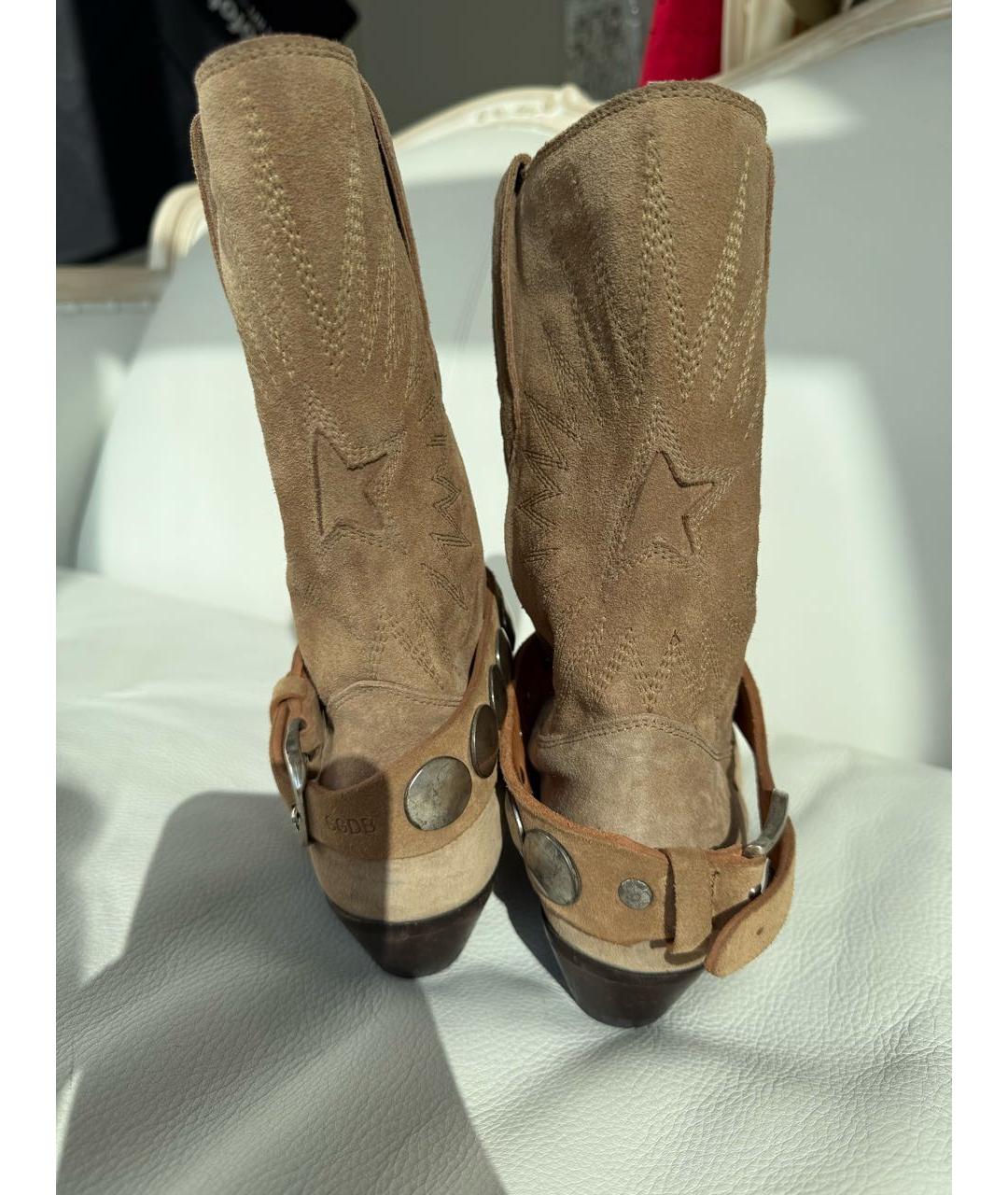 GOLDEN GOOSE DELUXE BRAND Бежевые замшевые полусапоги, фото 4