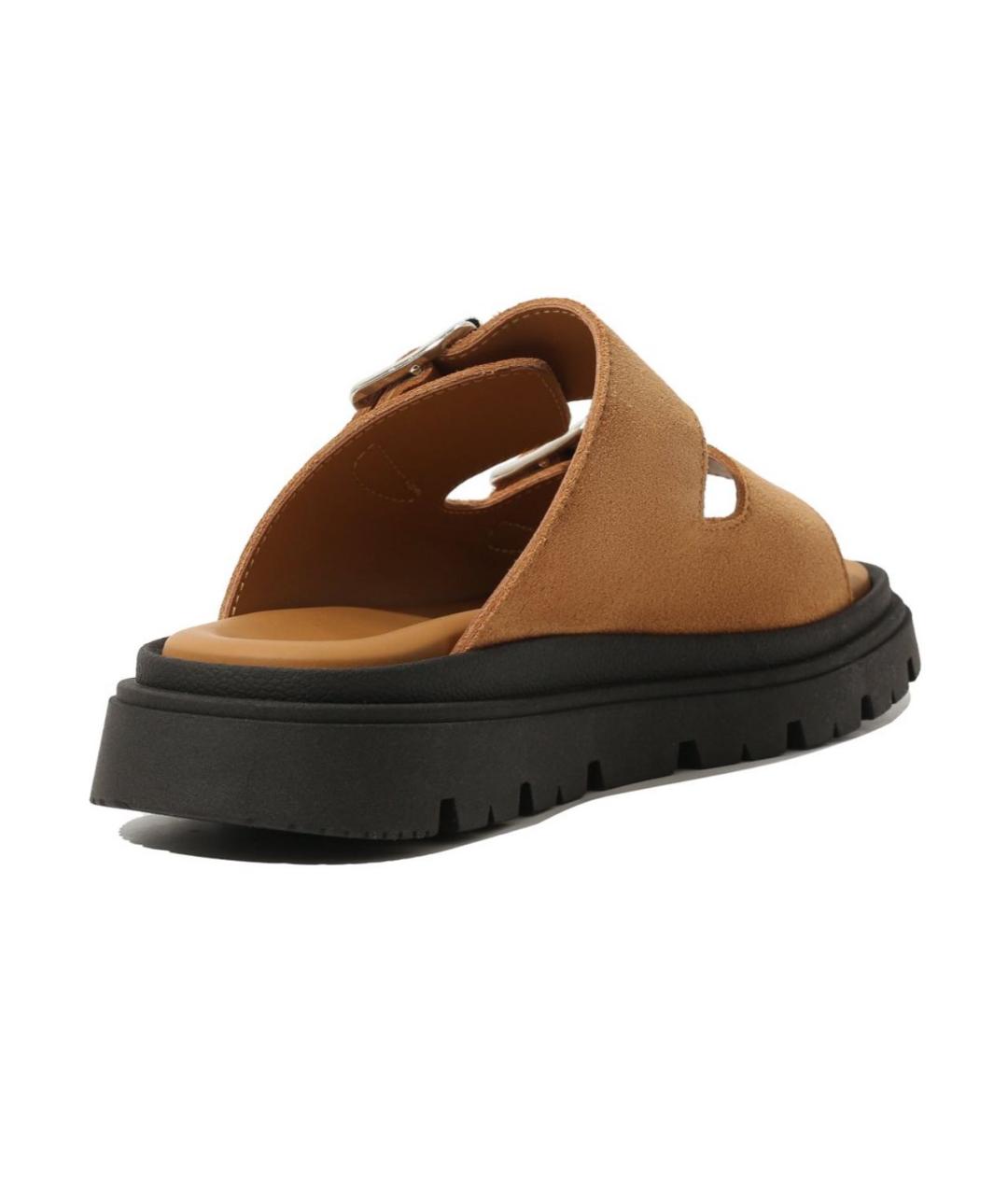 DSQUARED2 KIDS Коричневые замшевые сандалии и шлепанцы, фото 4