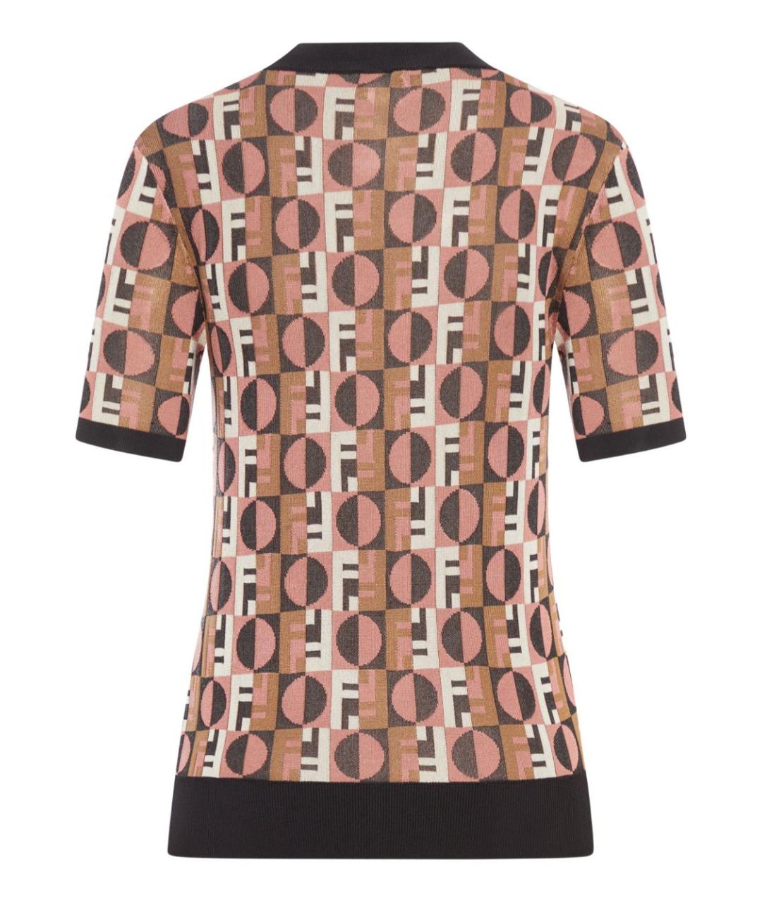 FENDI Розовая вискозная футболка, фото 2