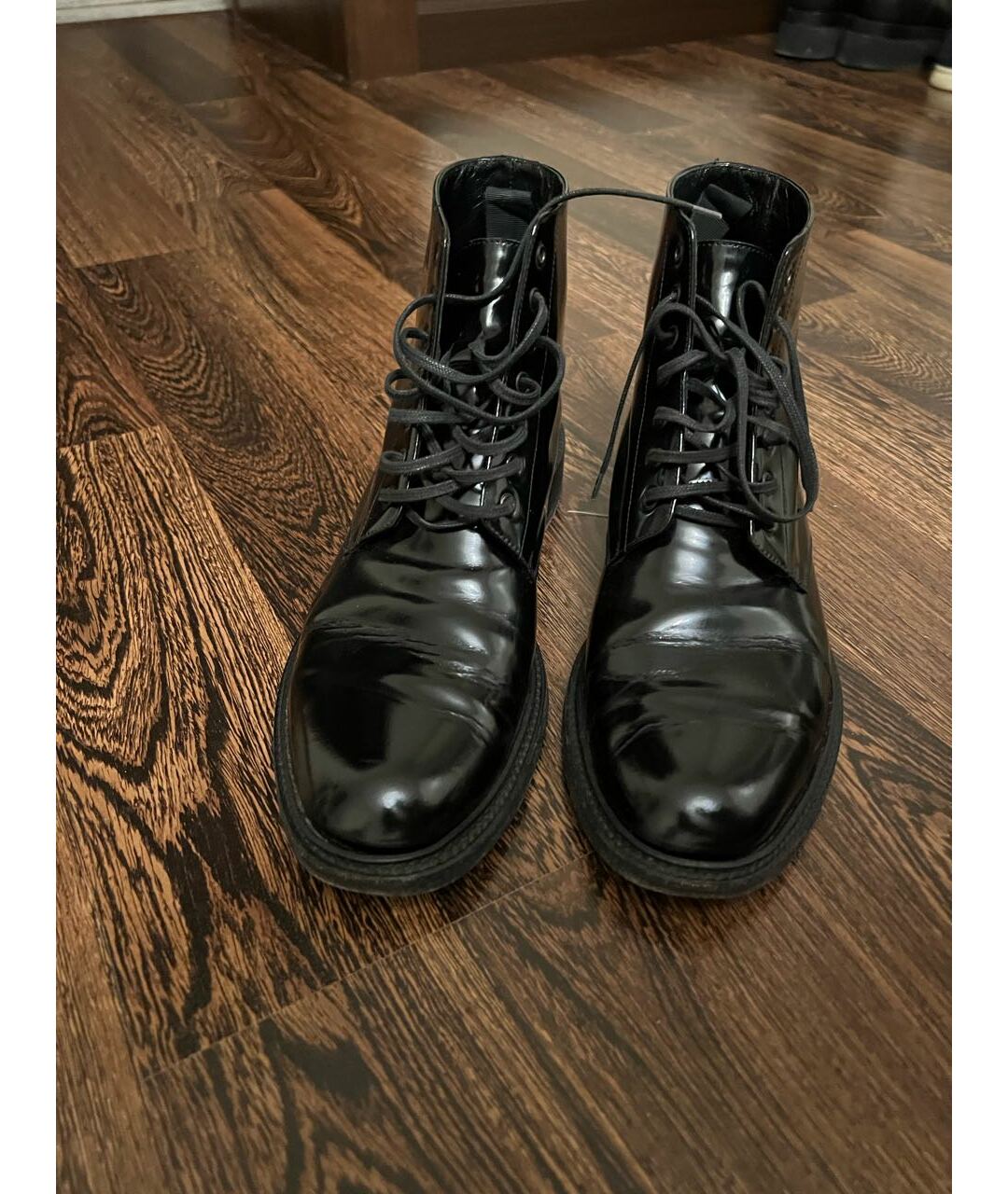 SAINT LAURENT Черные ботинки из лакированной кожи, фото 2