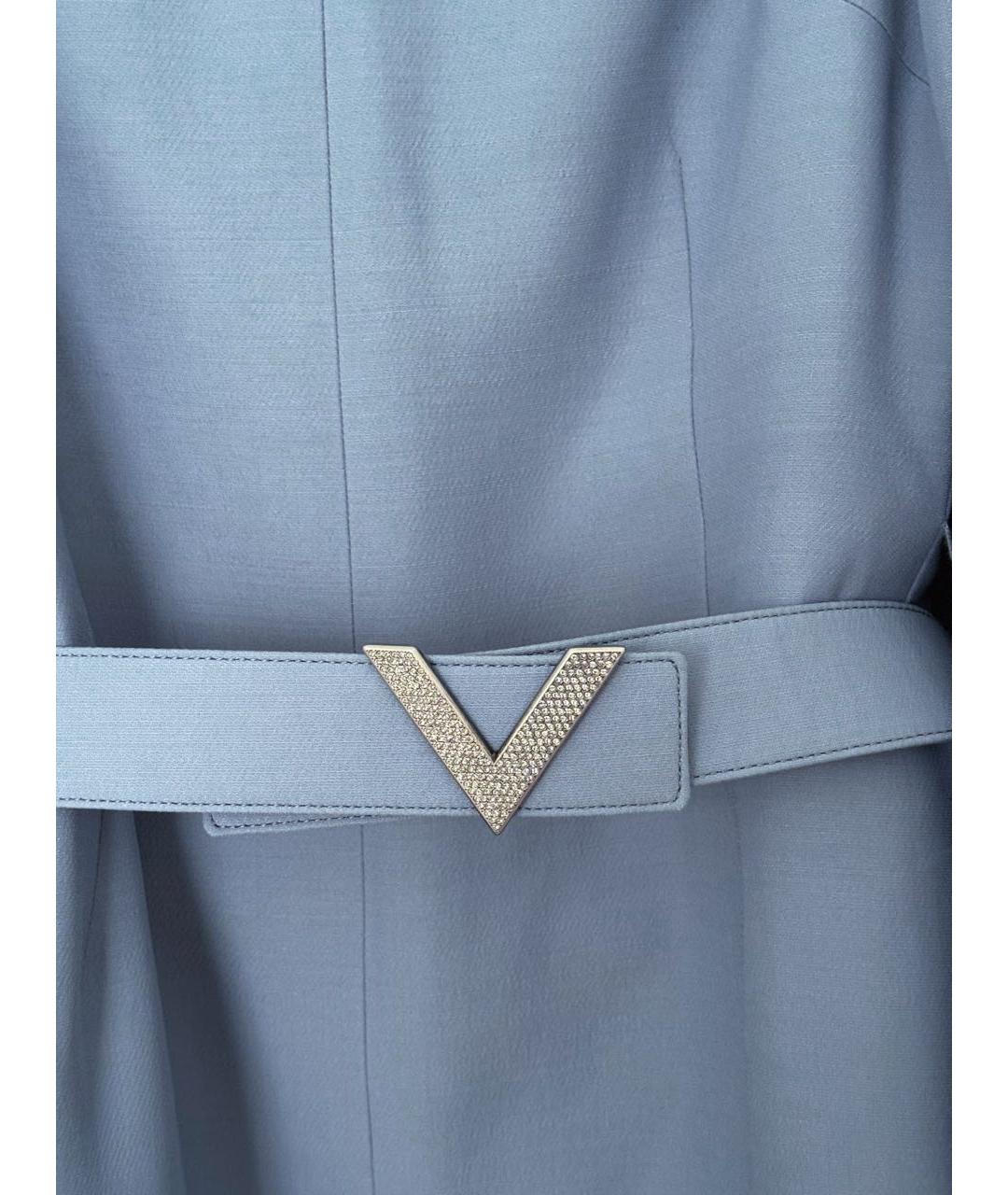 VALENTINO Голубое шерстяное повседневное платье, фото 5