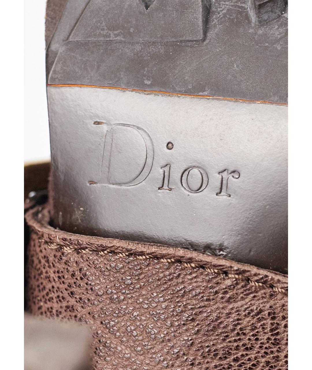 CHRISTIAN DIOR Коричневые замшевые ботильоны, фото 5