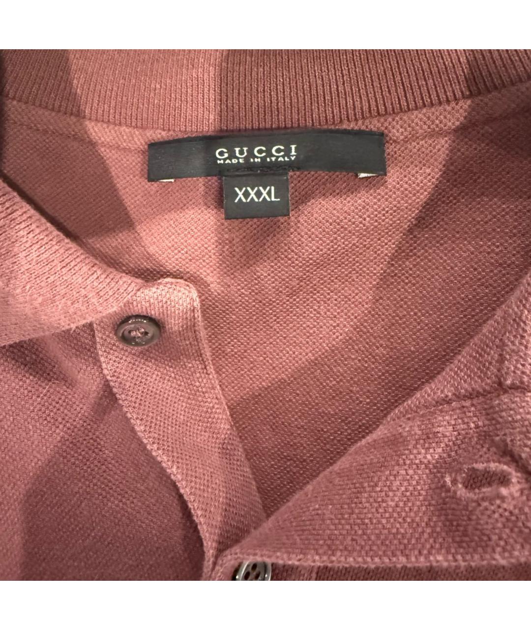 GUCCI Коралловое хлопковое поло с коротким рукавом, фото 3