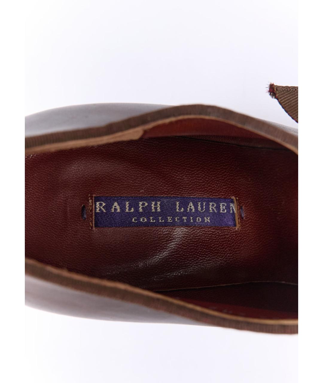 RALPH LAUREN Коричневые кожаные ботильоны, фото 5