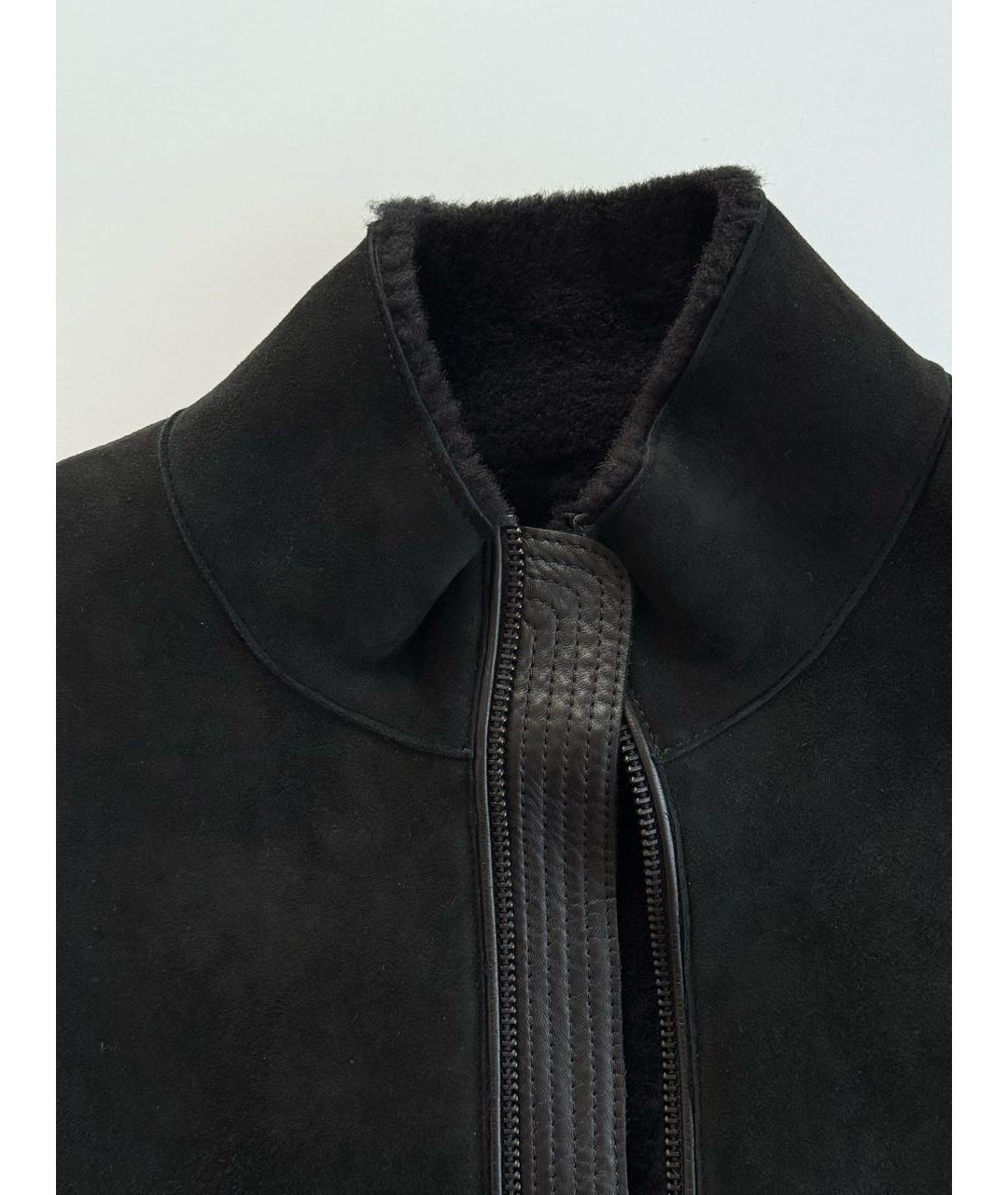 EMPORIO ARMANI Черная замшевая дубленка/шуба, фото 3