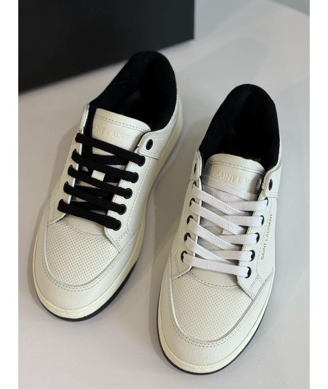 SAINT LAURENT Белые кожаные кеды, фото 3