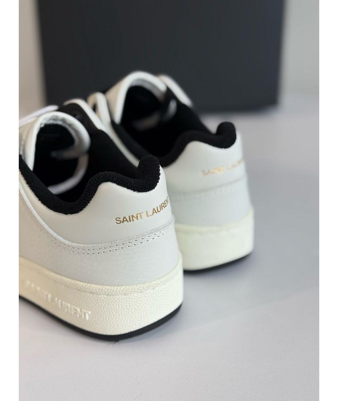 SAINT LAURENT Белые кожаные кеды, фото 5