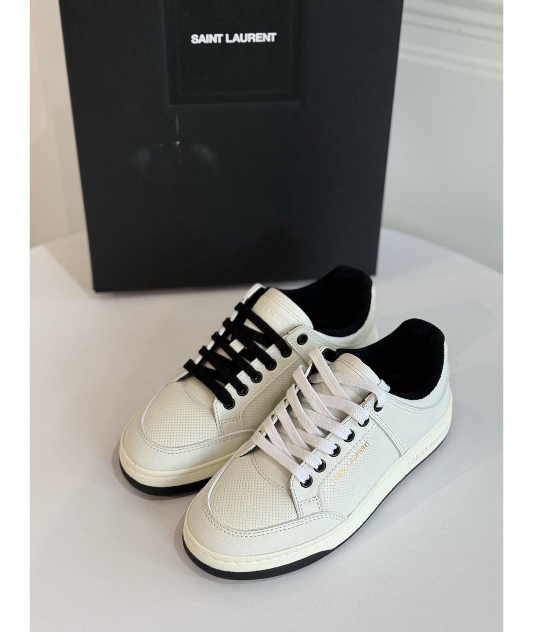 SAINT LAURENT Белые кожаные кеды, фото 6