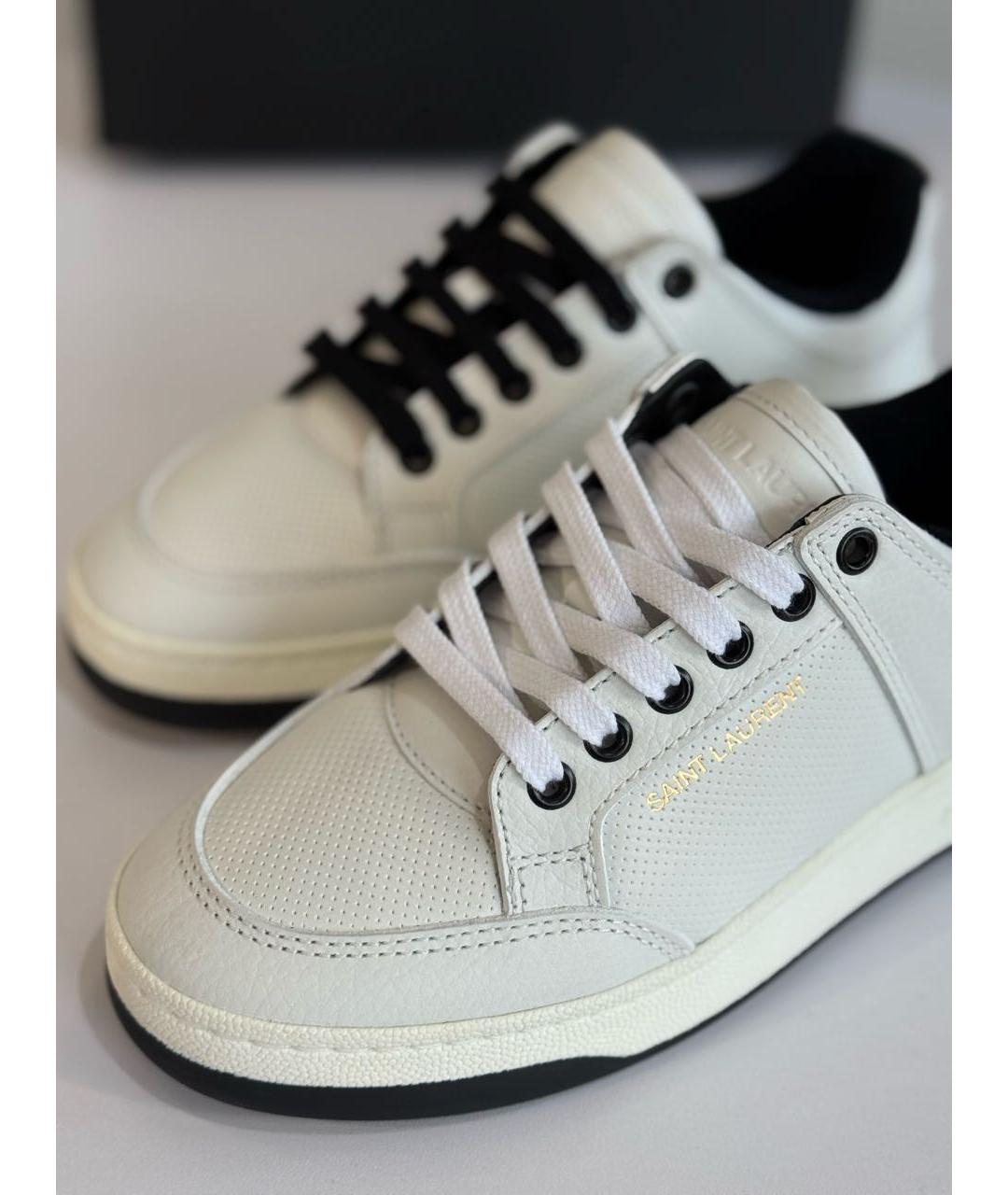 SAINT LAURENT Белые кожаные кеды, фото 4