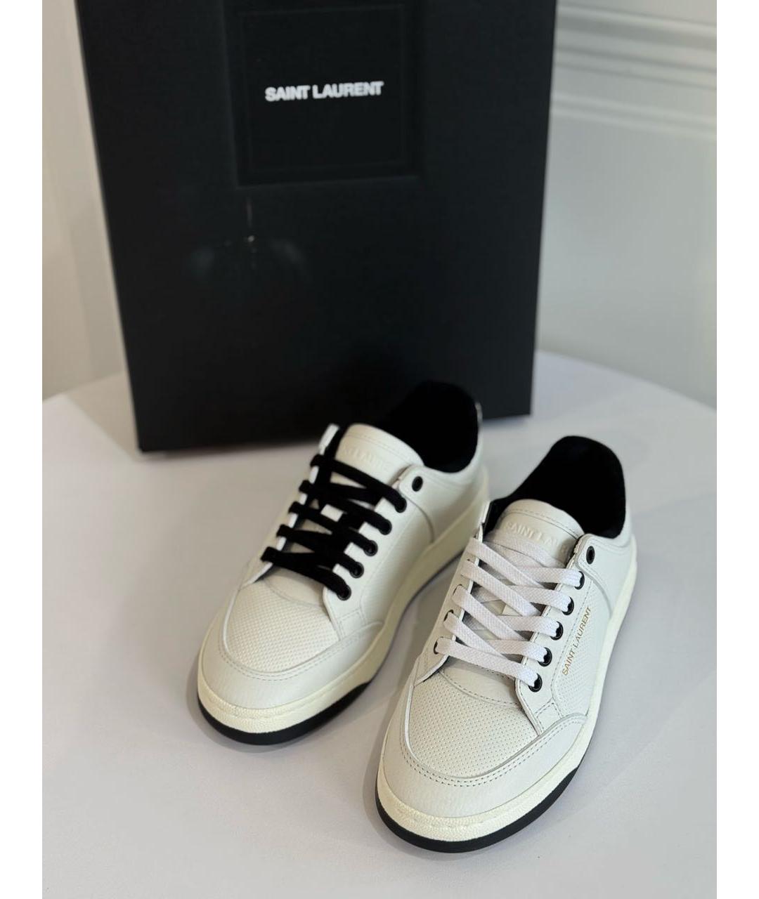 SAINT LAURENT Белые кожаные кеды, фото 7