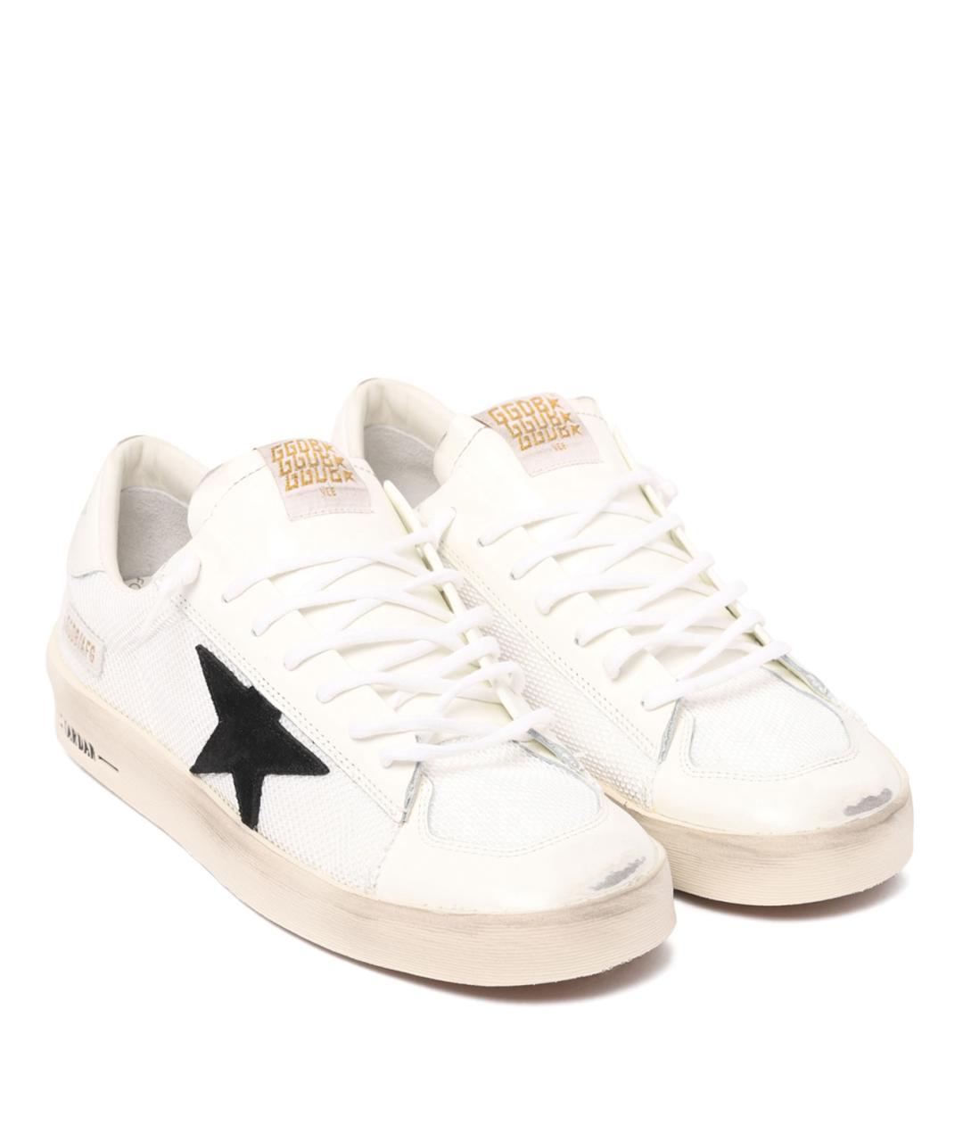 GOLDEN GOOSE DELUXE BRAND Белые текстильные низкие кроссовки / кеды, фото 2