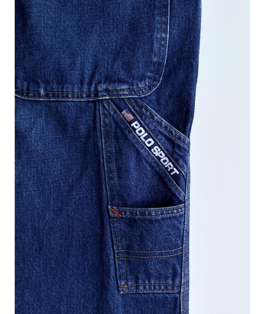 POLO RALPH LAUREN Синие хлопковые прямые джинсы, фото 6