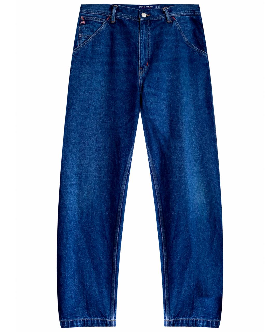 POLO RALPH LAUREN Синие хлопковые прямые джинсы, фото 1