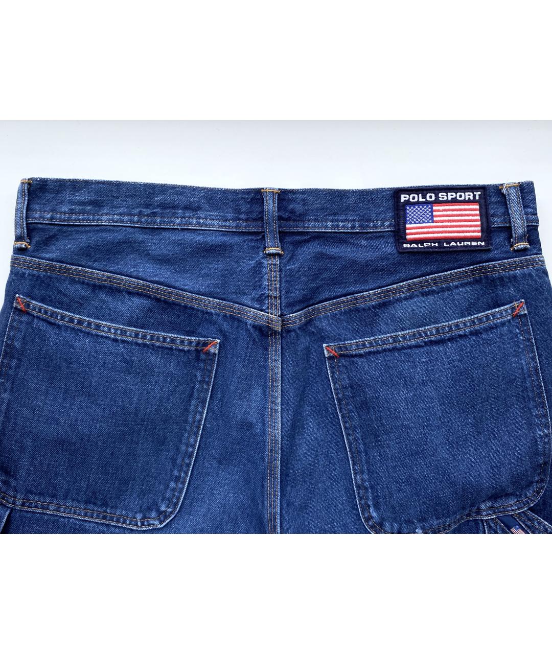 POLO RALPH LAUREN Синие хлопковые прямые джинсы, фото 4