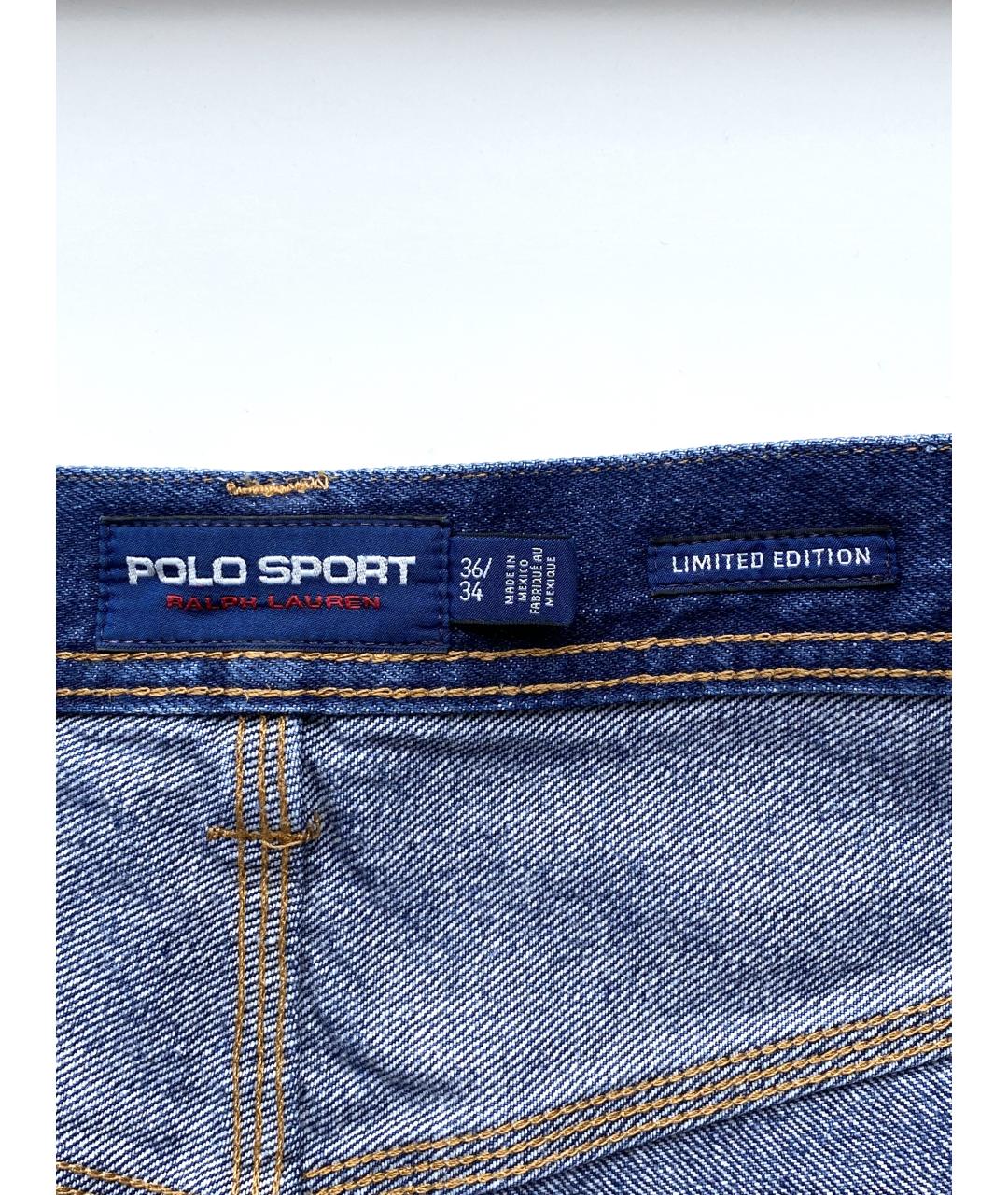 POLO RALPH LAUREN Синие хлопковые прямые джинсы, фото 9