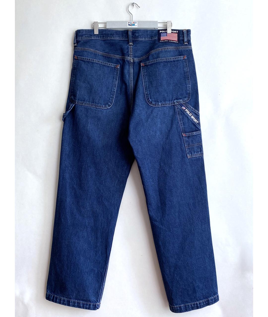 POLO RALPH LAUREN Синие хлопковые прямые джинсы, фото 2